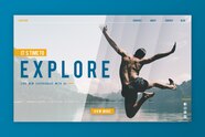 Free Vector Travel Landing Page Template With Photo