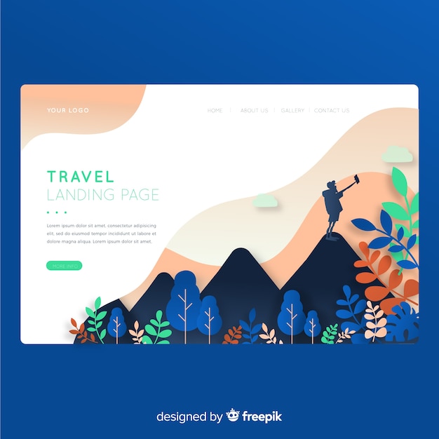 Free Vector | Travel landing page