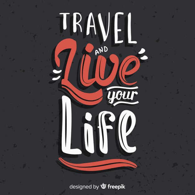 Free Vector | Travel lettering quote black background