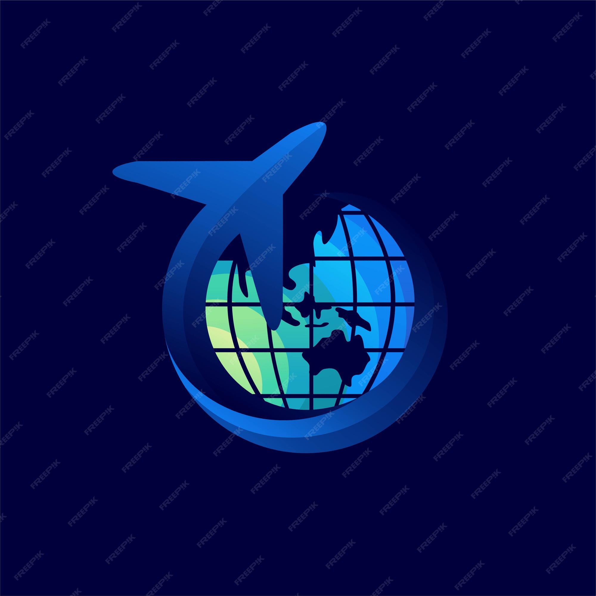 Premium Vector | Travel logo with globe concept