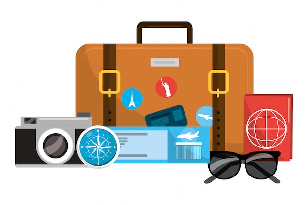 Premium Vector | Travel luggage cartoon