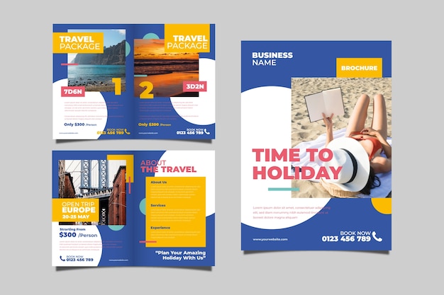 Download Free Vector | Travel package brochure concept