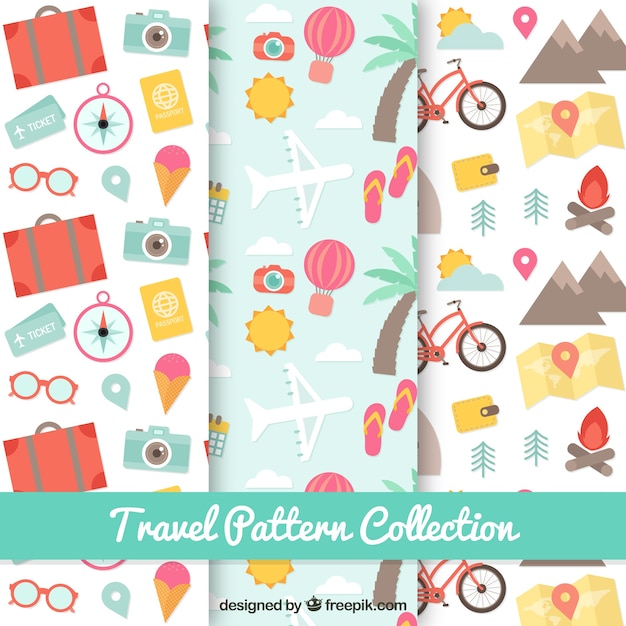 Travel pattern collection Vector Free Download