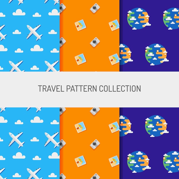 Travel patterns in flat design