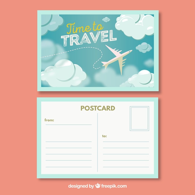 travel postcard design template