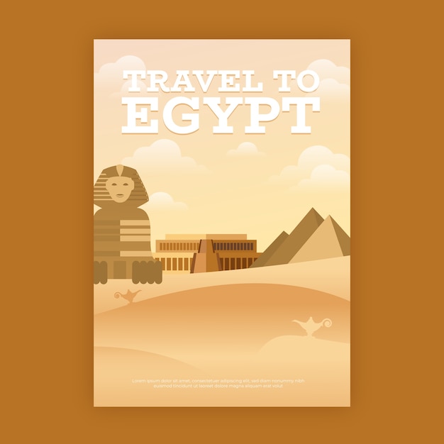 エジプト旅行ポスター 無料のベクター