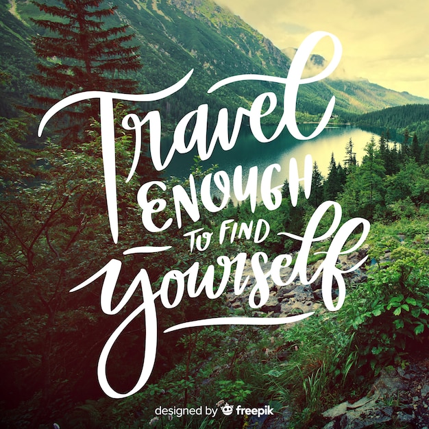 Download Travel quote lettering Vector | Free Download