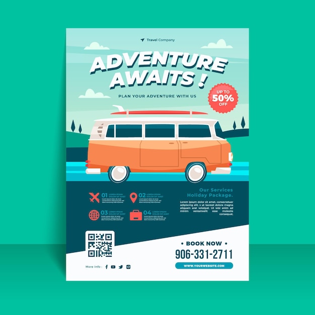 Free Vector | Travel sale illustrated flyer template