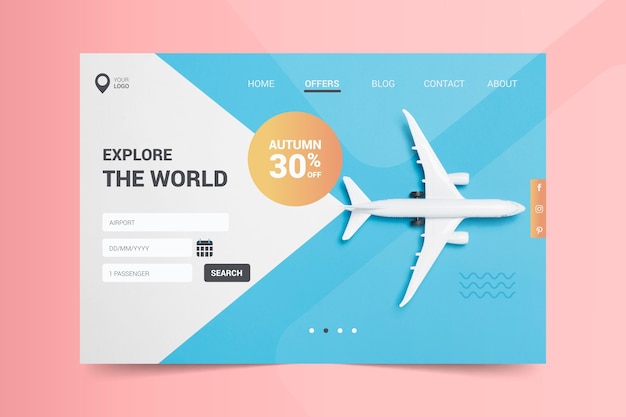 Free Vector | Travel sale landing page template