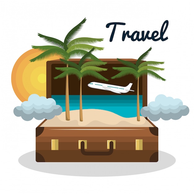 Premium Vector | Travel set equipment isolated icons