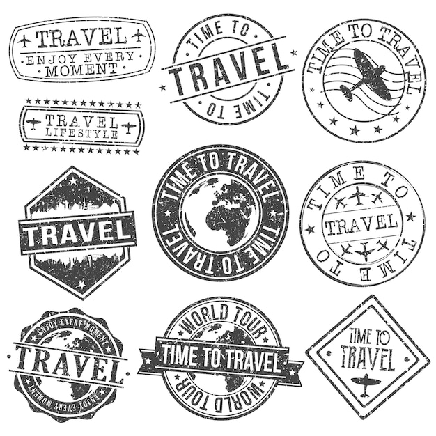 Download Free Travel Set Of Travel And Tourism Stamp Designs Premium Vector Use our free logo maker to create a logo and build your brand. Put your logo on business cards, promotional products, or your website for brand visibility.