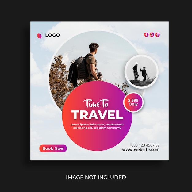 Premium Vector | Travel social media post banner design or tour holiday ...