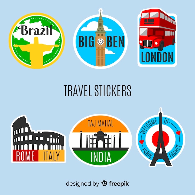 Download Free Download Free Travel Sticker Collection Vector Freepik Use our free logo maker to create a logo and build your brand. Put your logo on business cards, promotional products, or your website for brand visibility.
