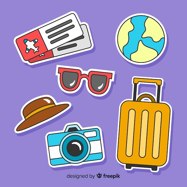 Free Vector | Travel sticker collection