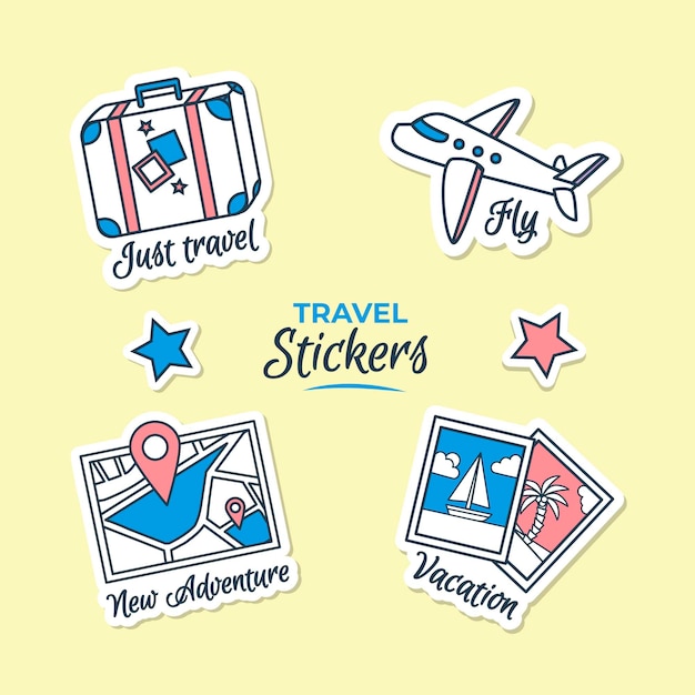 Travel sticker collection Vector | Free Download