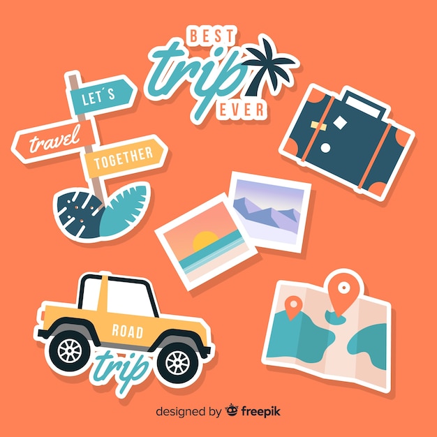 travel stickers vector
