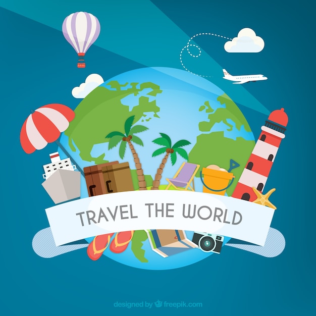 clipart travel around the world