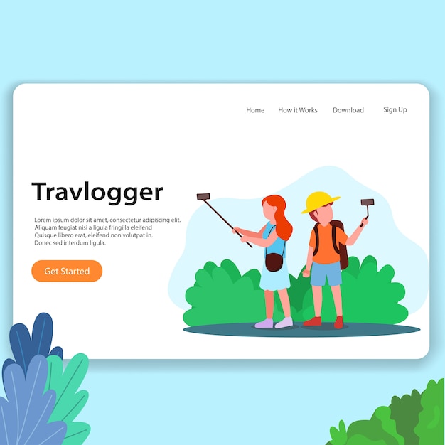 Download Free Travel Vlogger Landing Page Homesite Ui Design Illustration Use our free logo maker to create a logo and build your brand. Put your logo on business cards, promotional products, or your website for brand visibility.