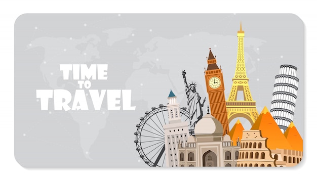 Download Free Travel To World Road Trip Big Set Of Famous Landmarks Of The Use our free logo maker to create a logo and build your brand. Put your logo on business cards, promotional products, or your website for brand visibility.