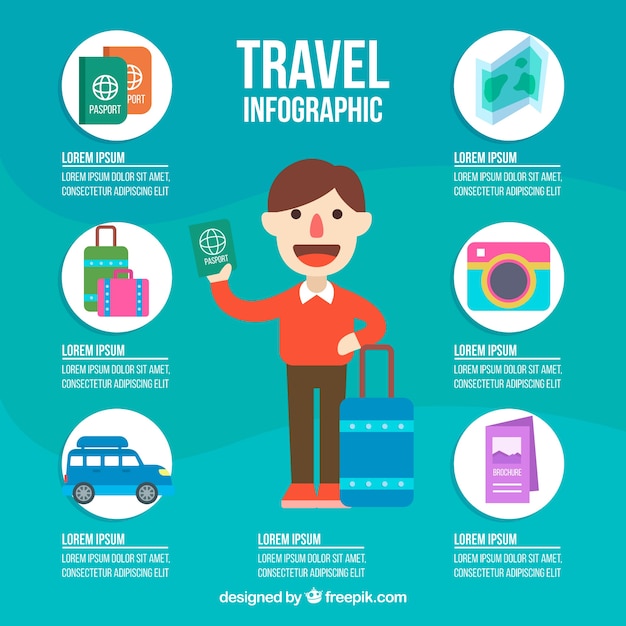 Download Free Download This Free Vector Traveler Infographics With Elements In Flat Design Use our free logo maker to create a logo and build your brand. Put your logo on business cards, promotional products, or your website for brand visibility.