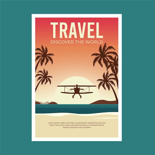 Travelling poster exotic destination | Free Vector