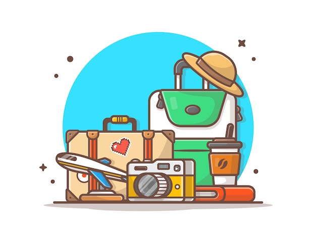 Travelling time vector icon illustration Premium Vector