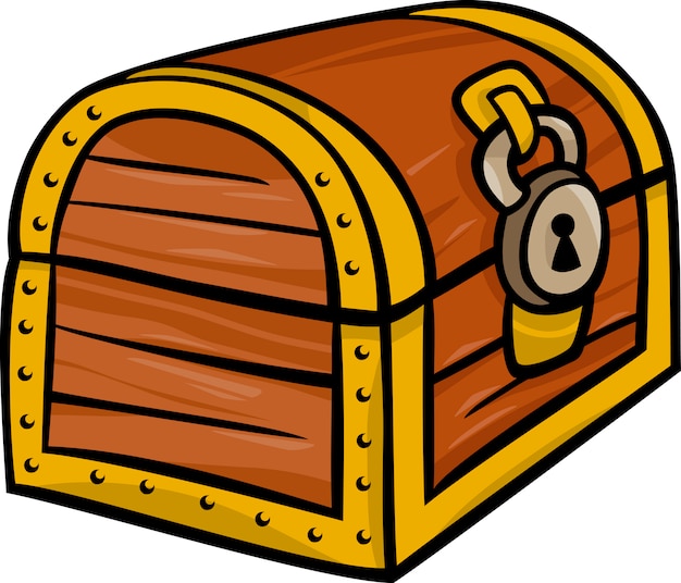 Premium Vector | Treasure chest clip art cartoon illustration