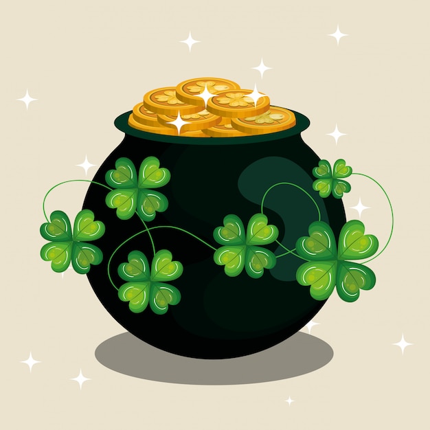 Premium Vector | Treasure coins saint patrick day