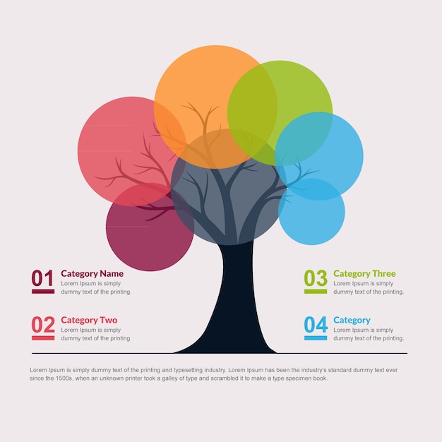 Tree Infographic Concept Vector | Premium Download