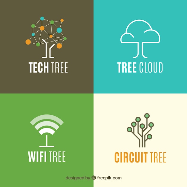 Download Free Tree Logos Collection In Flat Style Free Vector Use our free logo maker to create a logo and build your brand. Put your logo on business cards, promotional products, or your website for brand visibility.