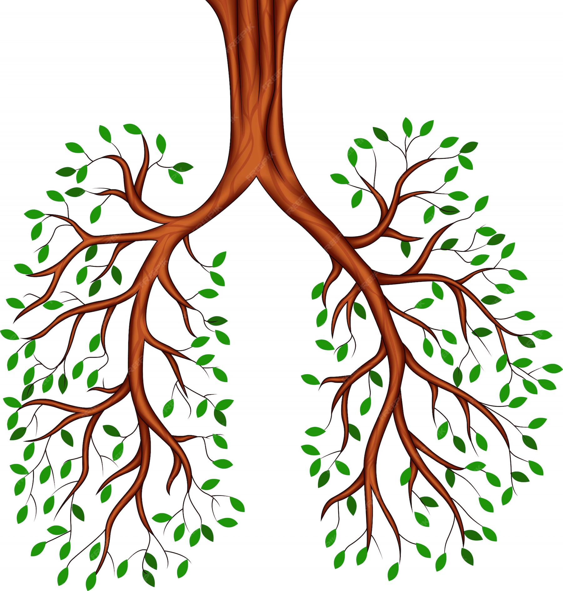 Premium Vector Tree lungs cartoon