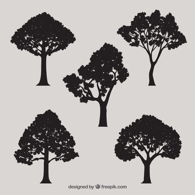 Free Vector Tree Silhouettes