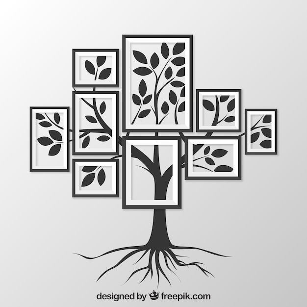 Tree and various frames | Free Vector