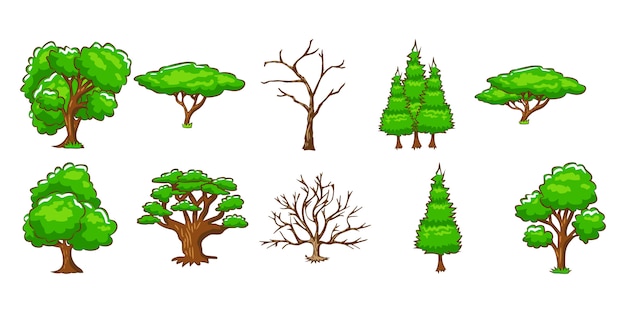 Premium Vector Tree Vector Set Clipart Design