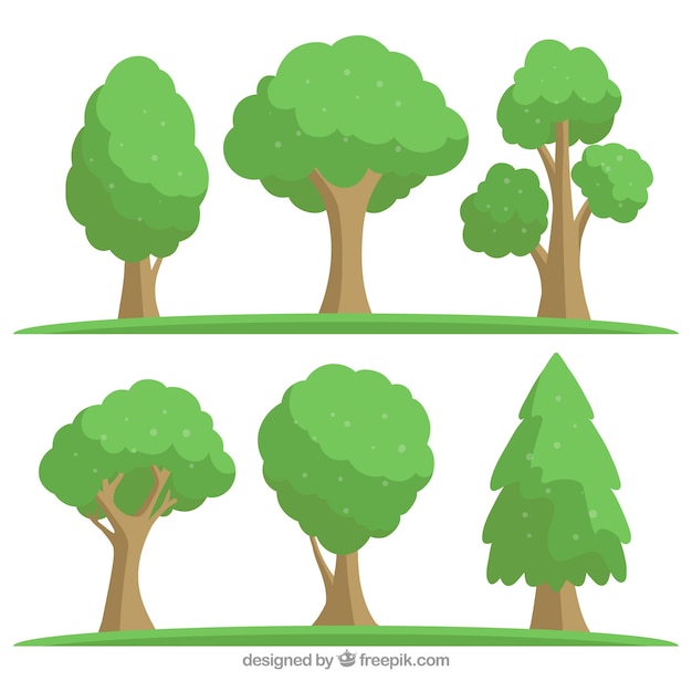 Free Vector | Trees collection in flat style