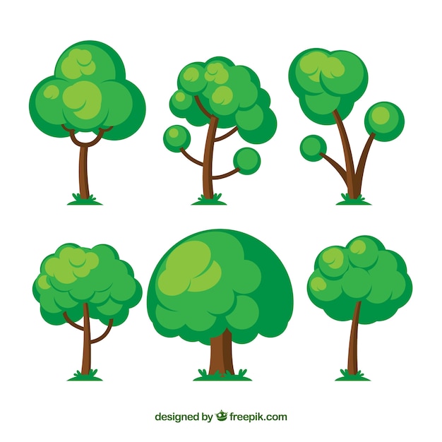 Free Vector | Trees collection in hand drawn style