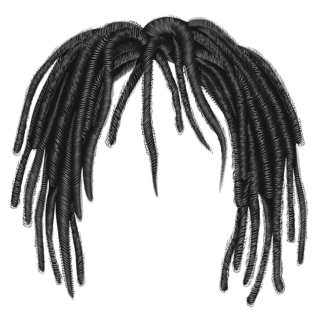 Trendy african long hair dreadlocks . realistic 3d . fashion beauty ...