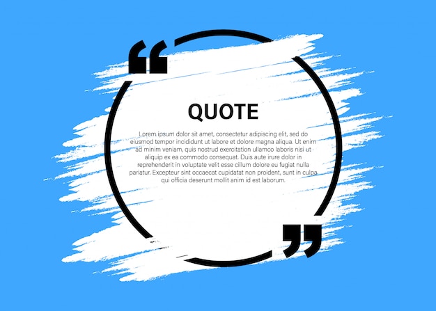 Trendy Block Quote Modern Design Elements. Creative Quote And Comment Text Frame Template.