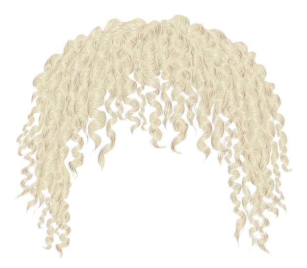 Premium Vector | Trendy curly disheveled blond hair . realistic 3d ...