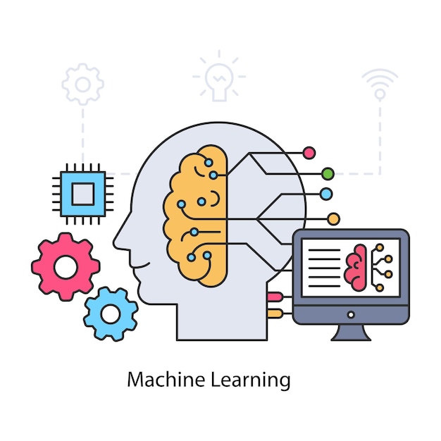 Premium Vector | Trendy design icon of machine learning