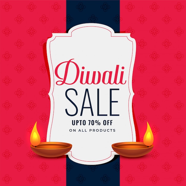 Trendy diwali sale banner with two diya\
lamps