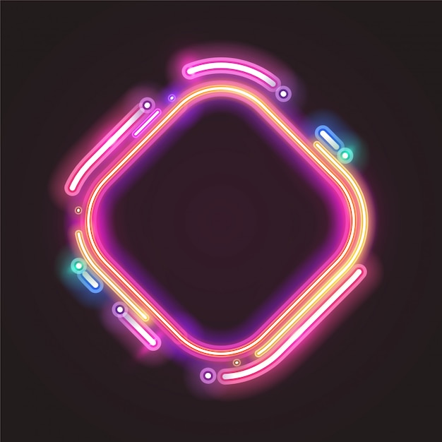 Trendy neon banner  design Premium Vector