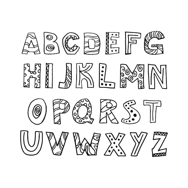Premium Vector | Trendy scandinavian alphabet in vector. abc hand ...