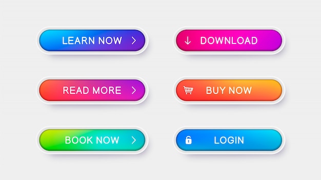 Trendy vector buttons for web design. Premium Vector