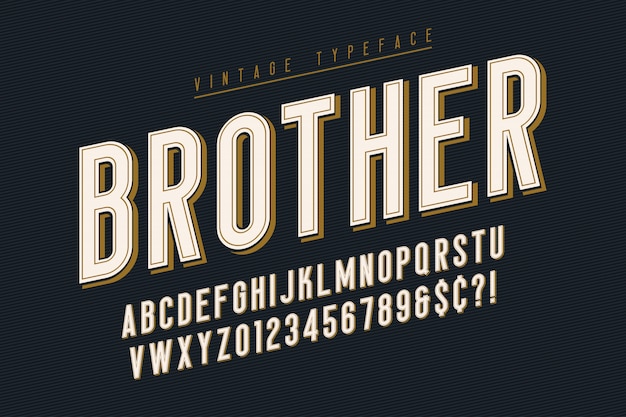 Premium Vector | Trendy vintage font with alphabet
