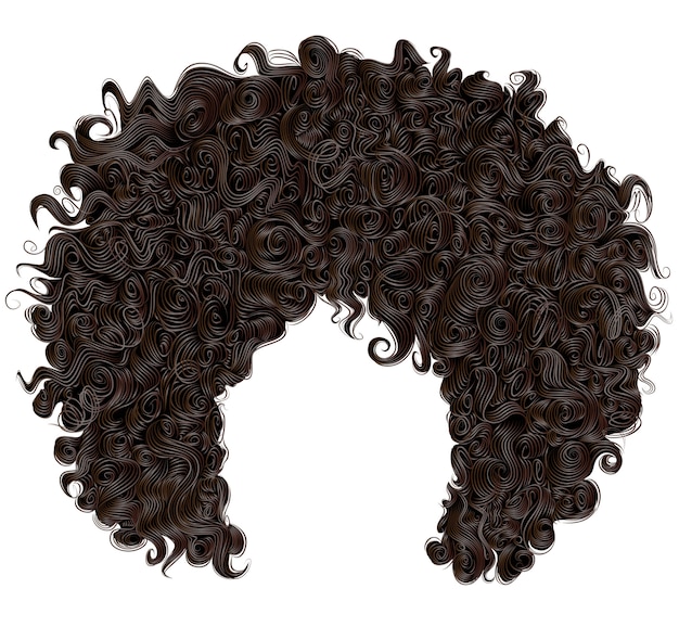 Trendy wig curly african black hair | Premium Vector