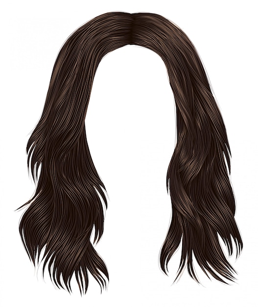 Premium Vector | Trendy woman long hairs brunette brown brunette colors ...