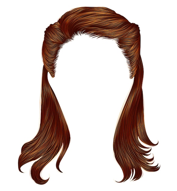 Premium Vector | Trendy woman long hairs red ginger colors. beauty ...