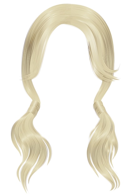 Premium Vector | Trendy women hairs blond light colour .two pigtails ...