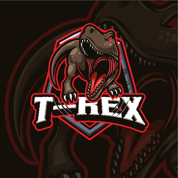 Premium Vector | Trex mascot esport gaming logo design